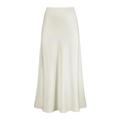 FXSMCXJ Satin Skirt A-line Pleated Long Skirts Summer Women Skirt Elastic Waist Elegant Satin Dress-white-xxl