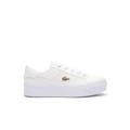 Lacoste Ziane Platform Women's 124 2 Cfa Smooth Debossed Logo Trainers (White Gold, UK 7)