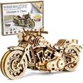 WOODEN.CITY Cruiser V-Twin, DIY Wooden 3D Puzzle, Motorcycle Model Kits for Adults, Detailed Engine with Rubber Motor, Puzzles for Adults, Assembly Time 3H, Difficulty Level 3/5, Made in EU