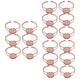 OATIPHO 18 Pcs Copper DIY Bracelet Round Oval Pendant Bracelet Bezel Blanks Settings Music Boxes Camera Bezel Bracelet Tray Rose Gold Bracelet Blank Bracelet Bezels Appendix Adjustable