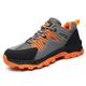 Crazynekos Indestructible Safety Work Shoes Steel Toe Breathable Comfortable Work Boots Mens' Sneakers (Gray/Orange,6.5)