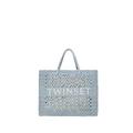 212TB7180 TWINSET TOTE BAG WITH STUDS AND LOGO, Blue Tear, One Size