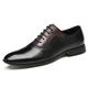 Dress Formal Shoes for Men Lace Up Pointed Toe Leather Two Tone Shoes Low Top Anti-Slip Rubber Sole Slip Resistant Block Heel Business (Color : Black, Size : 6.5 UK)