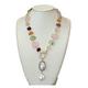 EWYOTUAL Women's Necklaces Multi-Color Citrines Rose Quartzs Amethysts Prehnites Necklace White Keshi Pearl Pendant 22inch fashion accessories