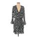 Veronica Beard Casual Dress - Wrap V-Neck 3/4 sleeves: Gray Dresses - Women's Size 4