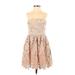 Michael Costello X Revolve Cocktail Dress - Mini Strapless Sleeveless: Tan Solid Dresses - Women's Size X-Small