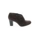 Clarks Ankle Boots: Brown Print Shoes - Women's Size 8 1/2 - Round Toe