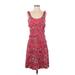 Tango Mango Casual Dress - A-Line Scoop Neck Sleeveless: Red Floral Dresses - Women's Size Small