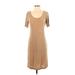 Slinky Brand Casual Dress: Tan Dresses - Women's Size X-Small