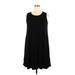 Cupio Casual Dress - Shift: Black Solid Dresses - Women's Size X-Large