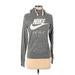 Nike Pullover Hoodie: Gray Graphic Tops - Women's Size Small