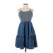 Gap Casual Dress - Mini Scoop Neck Sleeveless: Blue Dresses - Women's Size Small