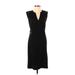 Tory Burch Casual Dress - Sheath V-Neck Sleeveless: Black Solid Dresses - Women's Size X-Small