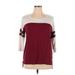 Maurices Long Sleeve T-Shirt: Burgundy Tops - Women's Size X-Large