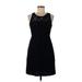 J.Crew Factory Store Casual Dress - Sheath Crew Neck Sleeveless: Black Solid Dresses - Women's Size 6
