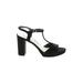 Anne Klein Heels: Black Print Shoes - Women's Size 8 1/2 - Open Toe