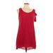 Mi ami Casual Dress - Mini Cold Shoulder Sleeveless: Red Print Dresses - Women's Size Large