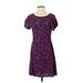 Title Nine Casual Dress - A-Line: Purple Hearts Dresses - Women's Size Small