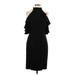 Amanda Uprichard Cocktail Dress - Sheath Cold Shoulder Short sleeves: Black Print Dresses - Women's Size Large