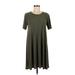 BCBGeneration Casual Dress - Mini Scoop Neck Short sleeves: Green Solid Dresses - Women's Size Medium