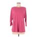 J.Jill 3/4 Sleeve Top Pink High Neck Tops - Women's Size Medium Petite