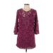 Flying Tomato Casual Dress - Mini: Burgundy Print Dresses - Women's Size Large