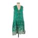 Maeve Casual Dress - DropWaist V Neck Sleeveless: Green Dresses - Women's Size X-Small