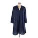 Tinley Road Casual Dress - Shirtdress: Blue Dresses - Women's Size Large