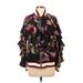 PatBO Jacket: Mid-Length Black Floral Jackets & Outerwear - Women's Size 2