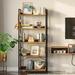 17 Stories Wakarusa Etagere Bookcase, Glass in Gray/Brown | 57 H x 23.6 W x 11.8 D in | Wayfair 76F45D9476FE4ABC8C859349C9105C69