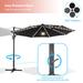 Latitude Run® Agace 132" Lighted Cantilever Umbrella w/ Crank Lift Counter Weights Included | 106.3 H x 132 W x 132 D in | Wayfair