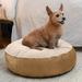 Tucker Murphy Pet™ Robbi Round Pet Bed, Large - Blue & Grey, Microsuede in Brown | 9" H x 23" W x 23" D | Wayfair 30279CF787F04AF7A2865F81E49B658C