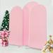 YaoTown 3 Piece Metal Arch Wedding Backdrop Stand Set Metal/Fabric in Pink/White | 86.6 H x 47.2 W x 19.7 D in | Wayfair tz1338