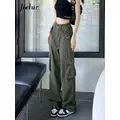 Jielur – pantalon Cargo en Denim Y2k pour femme Baggy de printemps mode coréenne poches Design