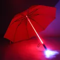 Parapluie manuel émettant de la lumière à tige moyenne LED éclairage créatif coloré parapluie à