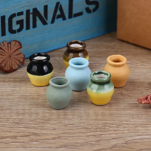 6 Stück antike Puppenhaus Miniatur Porzellan Blumenvase Puppen Haus zubehör