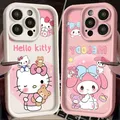 Sanurgente-Coque de téléphone Hello Kitty Mymelody coque arrière pour Samsung Galaxy S24 Ultra S23