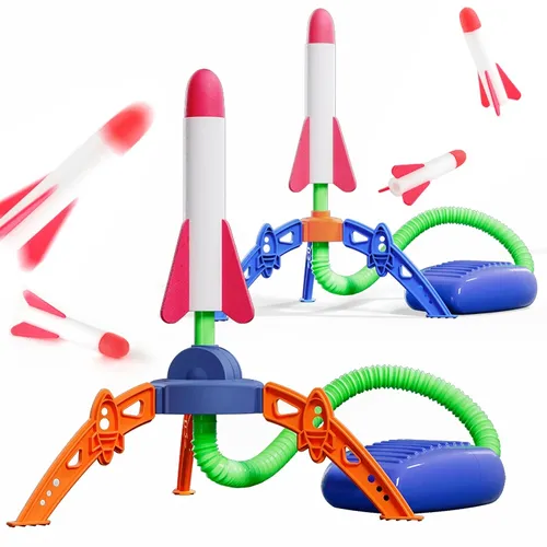 Kinder Luft stampfen Raketenwerfer Spielzeug fliegen Schaum Raketen Fuß pumpe Sprung gedrückt im