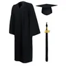 1 Satz Unisex Abschluss Robe Hut Set Front Reiß verschluss lose Quaste 2024 Jahr Tag College