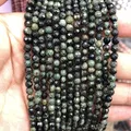 Perles à facettes en jaspe Kambaba œil vert naturel perles en pierre factice 4mm 6mm 8mm 10mm 12mm