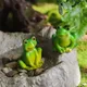 Mini Frosch Figuren Blumentopf Dekorationen grün Harz Garten Frosch Ornament realistische Cartoon
