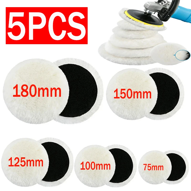 3/4/5/6/7 zoll Wolle Polieren Disc Auto Wachsen Polieren Polieren Autolack Pflege Polierer Pads auto Waschen Zubehör Image