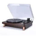 Retro Vinyl Record Player w/ Dustproof Cover Classic Nostalgic Style Record Player 33/45/78RPM