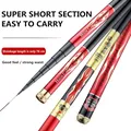 Super Light Hard Fishing Rod 3.6M-7.2M High Carbon Fiber Telescopic Fishing Rod Travel Carp Rod Red