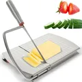 Cheese Slicer Stainless Steel Cheese Cutter Board with Sharp Blade 8.3×5×1.2 Inch Cheese Slicer