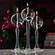 Transparent Glass Candlestick High Foot Oil Lamp Candlelight Candle Holders Rustic Wedding Party