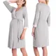 Pregnancy Hospital Breastfeeding Bathrobes 3 In 1 Labor Delivery Nightgowns Women Lace Patchwork