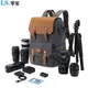 High-End Men's SLR Camera Backpack USB Large Camera Bag Waterproof Waxed Canvas Backpack