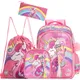 Unicorn Backpack for Girls School Backpacks Kids Cute Bookbag with Lunch Box Drawstring Bag for