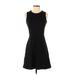 J.Crew Factory Store Casual Dress - Mini Crew Neck Sleeveless: Black Solid Dresses - Women's Size 0